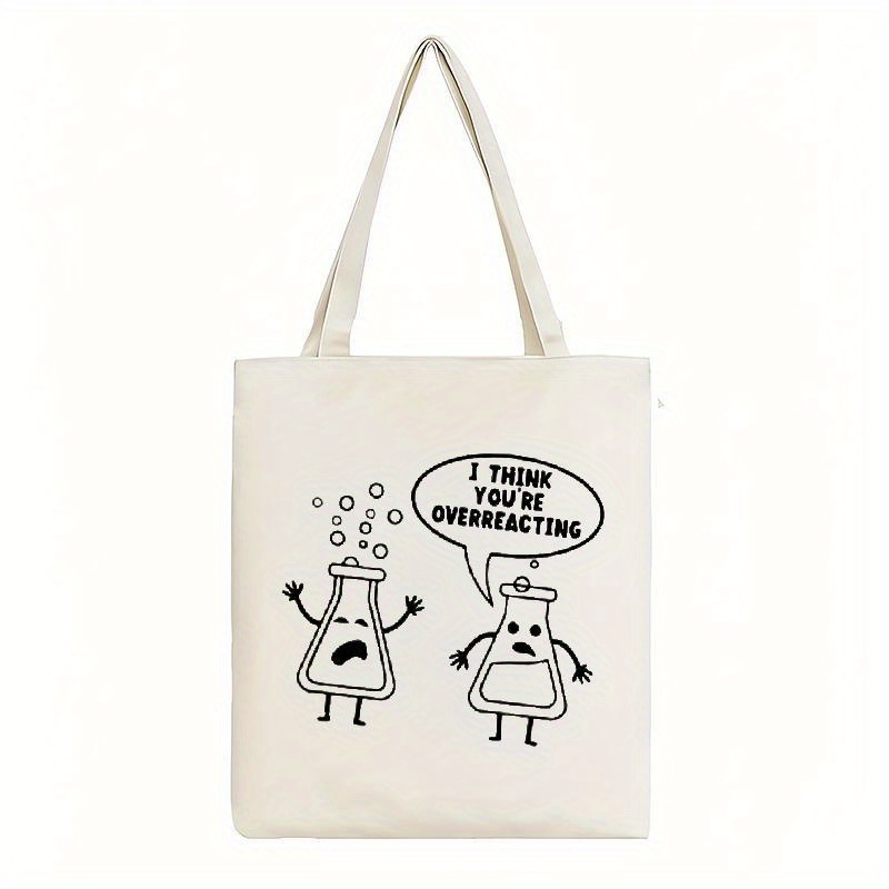 White Canvas Tote Bag Cartoon  – Medical Lab Design Bewertung und Preis