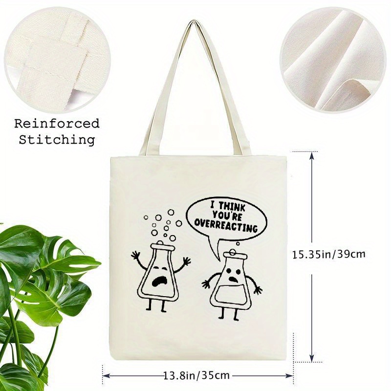 White Canvas Tote Bag Cartoon  – Medical Lab Design Bewertung und Preis