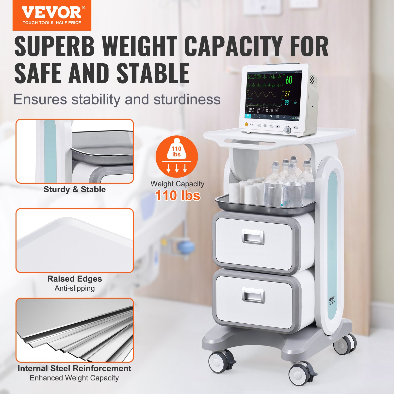 3 Tiers Lab Carts Mobile Medic – Medical Laboratories Bewertung und Preis